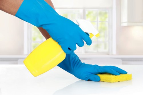 Curtain cleaning in a bright modern living room
