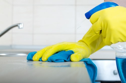 Deep carpet cleaning equipment preparing for floor treatment